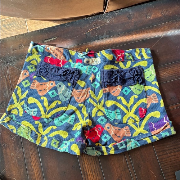 Judith March Multicolor Shorts Sz 2 Aztec bird design in neon color on Navy - Picture 4 of 4
